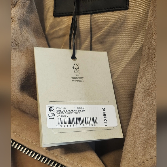 !EXCELLENT DEAL! All Saints SUEDE biker jacket....GORGEOUS - Picture 5 of 10